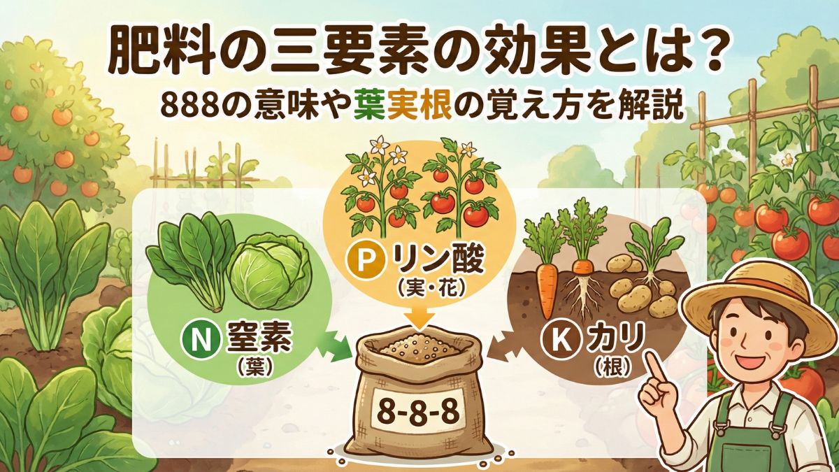 肥料の三要素の効果とは？8-8-8の意味や葉実根の覚え方を解説