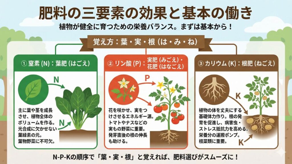 肥料の三要素の効果と基本の働き