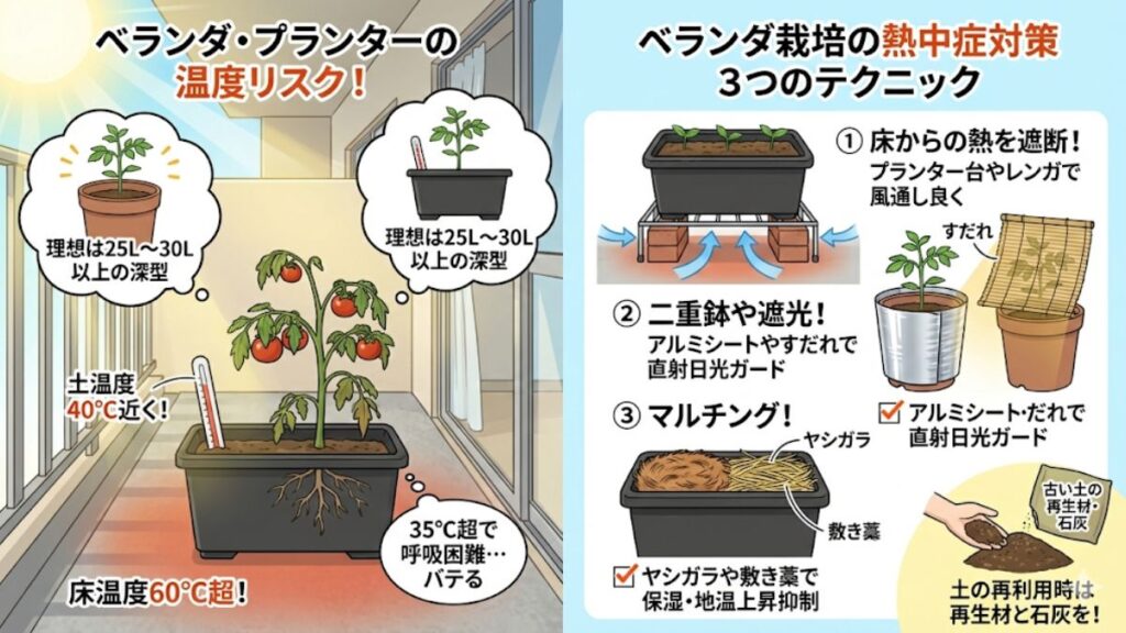 ベランダのプランター栽培で注意すべき温度管理