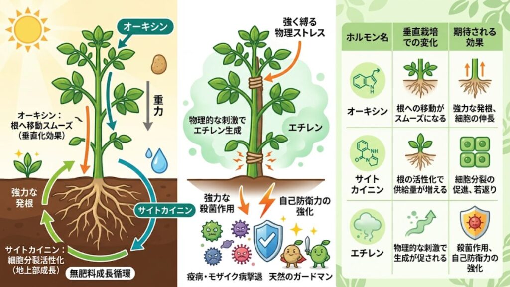 植物ホルモンとジャガイモの垂直栽培を支える科学的根拠