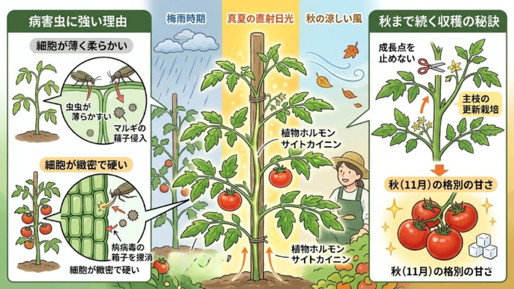 病害虫に強く秋まで長く収穫を続けるための秘訣