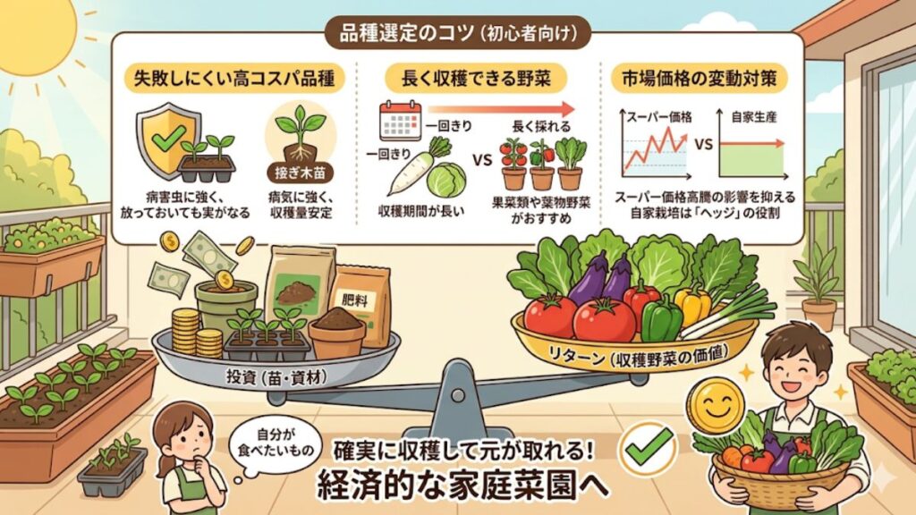 家庭菜園で元が取れる野菜を選ぶ投資収益率の考え方