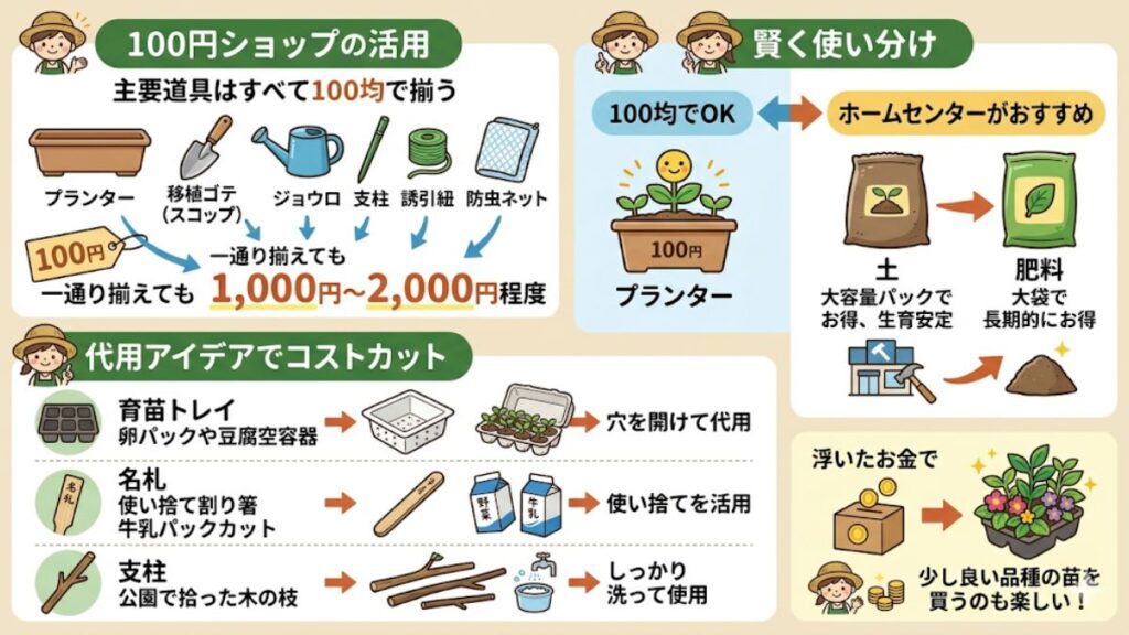 100均資材を活用して初期投資を最小限に抑える方法