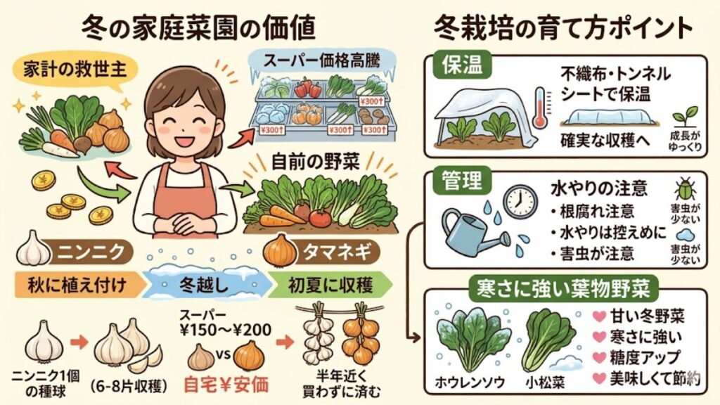 収穫時期を逃さない！冬でも元が取れる野菜の育て方