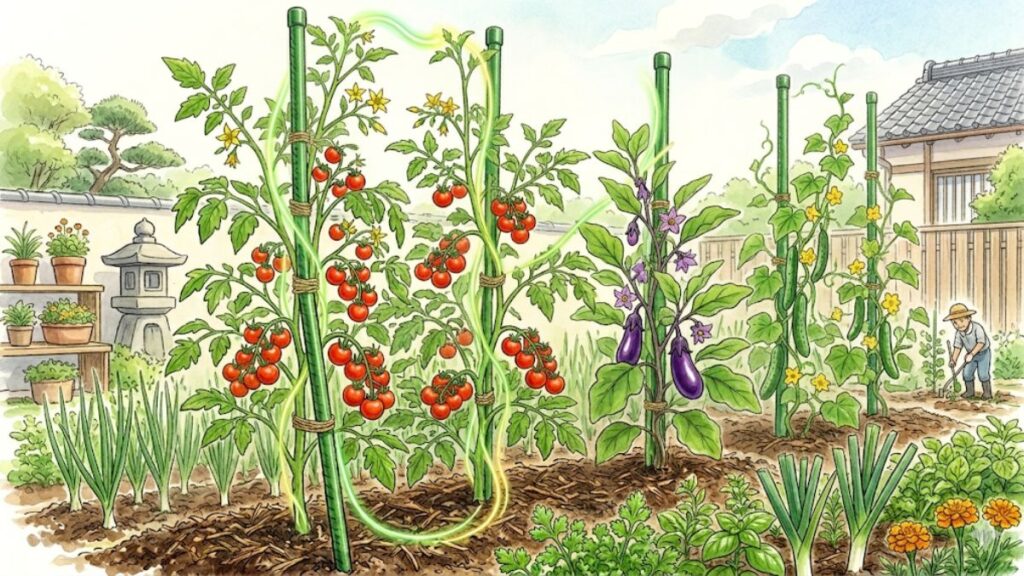地植えで垂直栽培できる野菜と育て方！道法スタイルのコツ