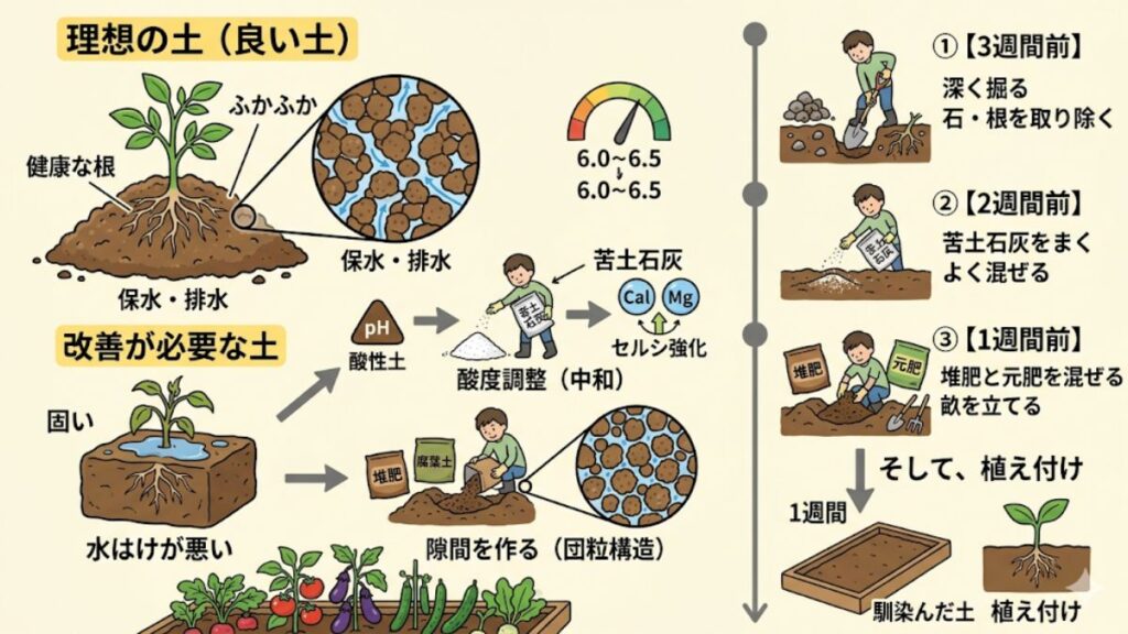 小さな畑で夏野菜を育てやすい環境を整える土作りの基本