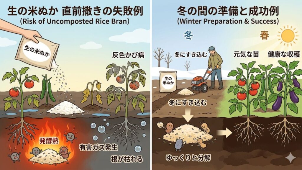失敗を防ぐ米ぬかを用いた連作障害対策の実踐手順