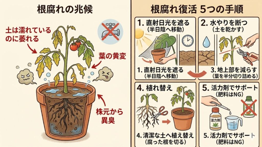 水のやりすぎが招く根腐れの兆候と復活の手順