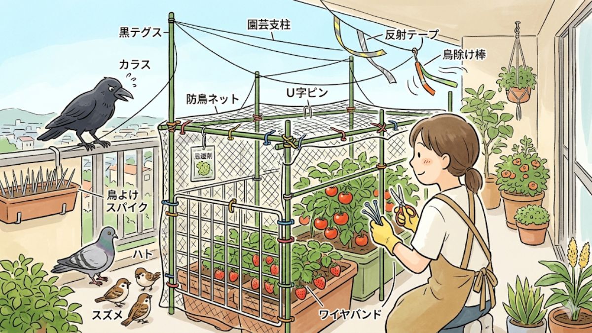 家庭菜園の鳥よけを100均で攻略！カラスに慣れさせない裏技解説