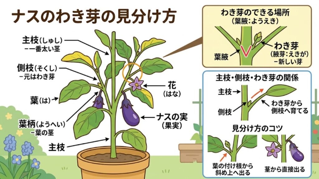 わき芽はどこ？基本的な見分け方